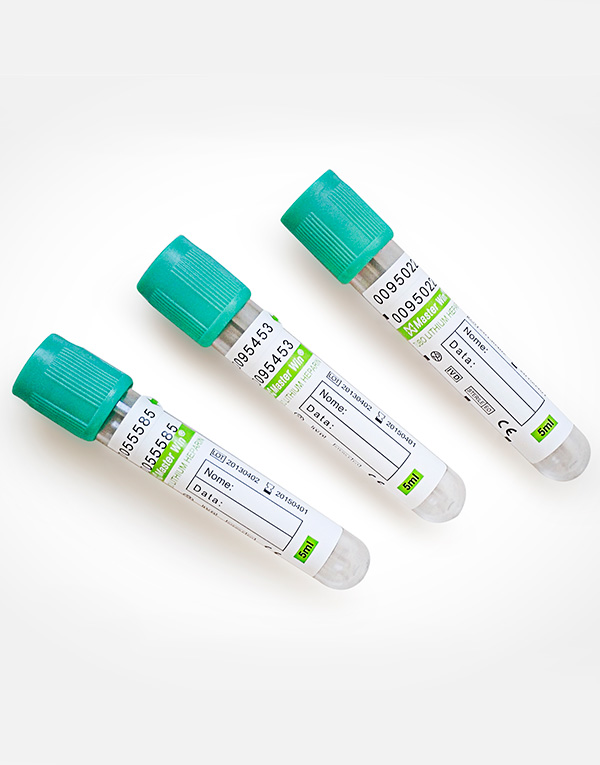 TUBOS DE COLETA DE SANGUE À VÁCUO HEPARINA